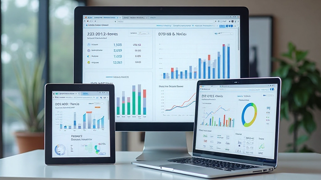 Responsive dashboard design op verschillende apparaten - desktop, tablet en mobiel telefoon