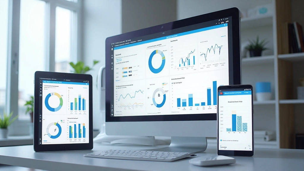 Responsive dashboard layout weergegeven op desktop tablet en mobiele schermen met responsive kaarten en flexibele grid